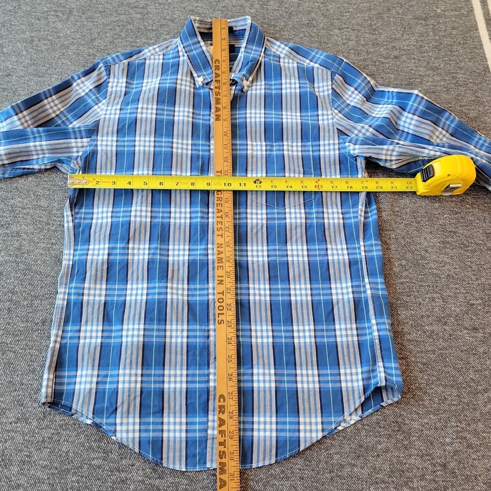 NWT J.Crew Shirt Men's Medium Slim Fit Blue Plaid‎ Long Sleeve Button Down - Picture 5 of 8